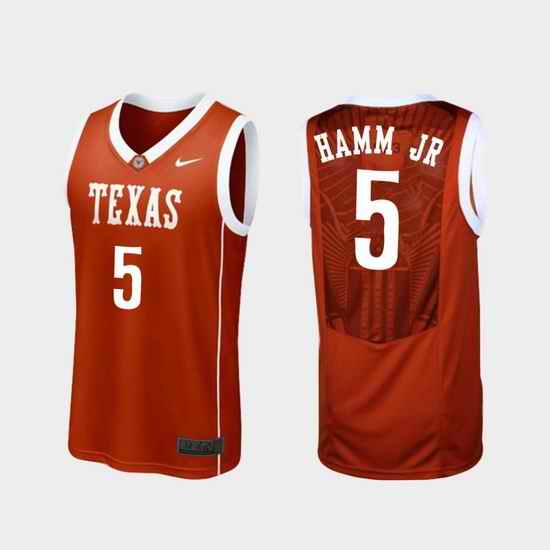 Men Texas Longhorns Royce Hamm Jr Burnt Orange Replica College Basketball Jersey